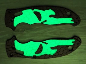 Micarta Scales for Spyderco Manix 2 Brown Micarta, GITD Punisher (handles only)