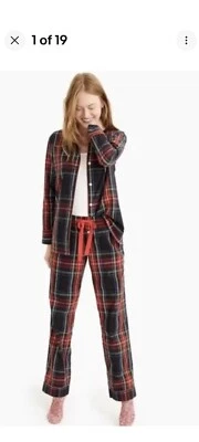 Pantalones de pijama a cuadros J CREW para mujer talla M STEWART azul marino rojo tartán Foto 1 de 4
