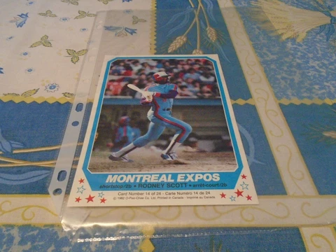 OPC 1982 RODNEY SCOTT   CARD NUMBER 14 MONTREAL EXPOS POSTER 5 BY 8 inches Cover