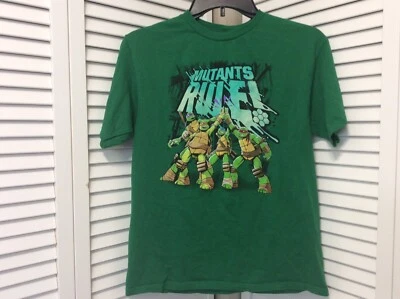 Teenage Mutant Ninja Turtles T-Shirt Youth Size Large Green Kids Clothes TMNT - Image 1 of 4
