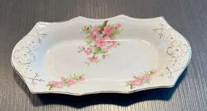 Bandeja de flor de manzano rosa James Kent de colección para plato de mantequilla de crema y azúcar caramelo - Imagen 1 de 12