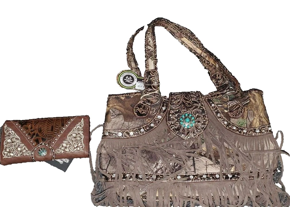 Realtree Xtra Camuflaje Tooled Flecos PIEDRAS DE IMITACIÓN Cartera Bolso Cartera CONJUNTO NUEVO CON ETIQUETAS Foto 1 de 2