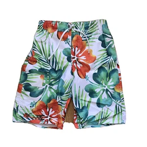 NEW LOOK GREEN TROPICAL PRINT SWIM BOARD SHORTS TRUNKS LARGE 36-38 BNWT - Picture 1 of 6