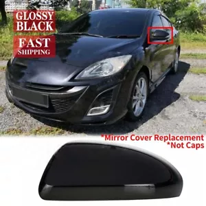 For Mazda 3 2010-13 Black Left Passenger Side Mirror Replaced Housing Cover Cap - Picture 1 of 3