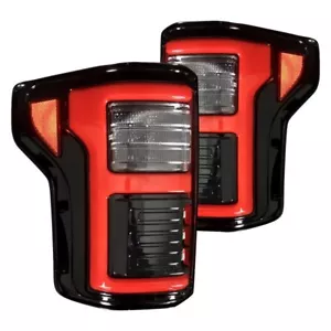 Recon Black/Smoke Fiber Optic LED Tail Lights for 15-17 Ford F150 17-18 Raptor - Picture 1 of 9