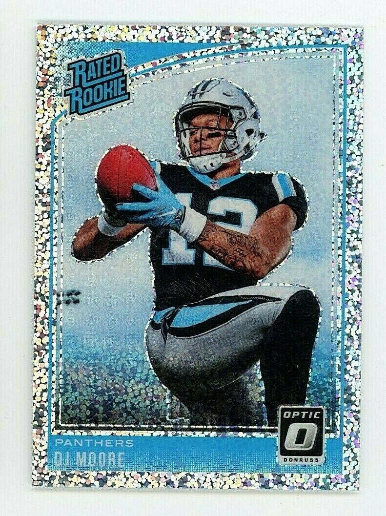 2018 Donruss Optic DJ Moore RC No.166 White Sparkle Rated Rookie SP Panthers