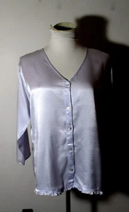 GILLIGAN O'MALLEY Lavender Button Pajama Sleep Shirt Size M - Picture 1 of 6