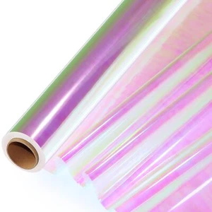 Iridescent Pink Cellophane Wrap Roll 17 in Wide x 66 ft Long Colorful Gift Wr... - Picture 1 of 7