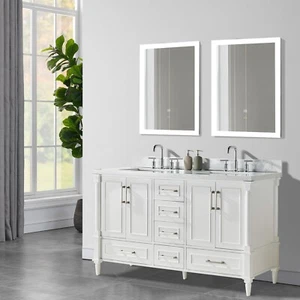 60"Full Assemble Ceramic Bathroom Vanity With Sink Freestanding Cabinet No Mirro - Picture 1 of 6