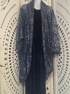 Blauer Stretch Samt Overall und Stretch Spitze Wickel besondere Anlässe Large - Bild 1 von 5