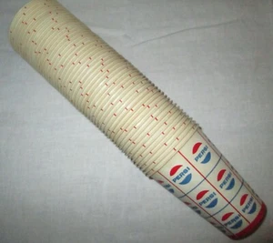 50 Vintage PEPSI Cola Papier Verkaufsbecher alter Lagerbestand unbenutzt 7 Unzen? - Bild 1 von 3