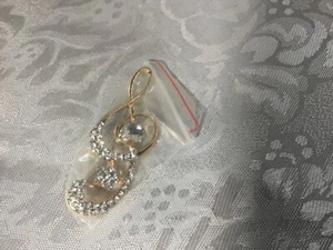 Broche estrella nota musical clave aguda con joyas estrás cristal dorado vintage - Imagen 1 de 6