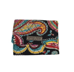 NEW Vera Bradley Parisian Paisley Trifold Wallet 5"x4" (10.75"x5" Open) - Picture 1 of 4