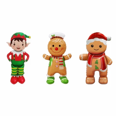 Gingerbread Man Christmas Foil Balloons Christmas Decoration  Party Supplies - image 1 of 4