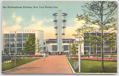 Vintage Westinghouse Building New York World's Fair Linen Postcard - Image 1 of 2
