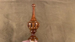 Antique Turned Wood Clock Finial w/ Original Patina Furniture Cabinet Mirror - Picture 1 of 11