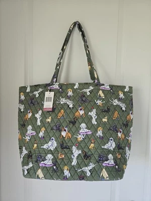 Vera Bradley Dog Park Grand Tote Large Quilted Cotton Green Bag NWT - Image 1 of 3
