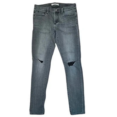 Banana Republic Gray Low Rise Skinny Denim Jeans Distressed Size 26 Petite - Image 1 of 4