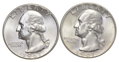 Choice Unc 1961 P D Washington Quarter Gem BU Collection Lot Set - Image 1 of 3