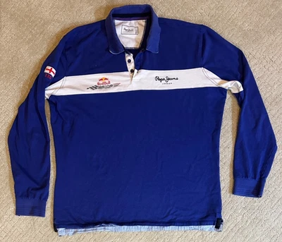 Pepe Jeans Red Bull Formula One Racing England Long Sleeve Polo Shirt Blue 2XL - Image 1 of 4