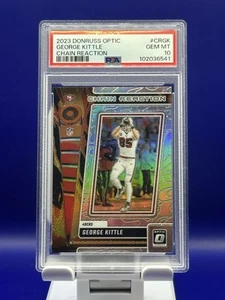2023 Panini Optic #CRGK George Kittle CHAIN REACTION PSA 10 LOW POP - Foto 1 di 3