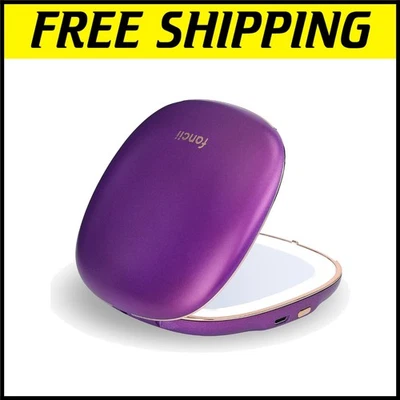 Eco-Friendly Rechargeable Makeup Mirror - 4" Lighted Dual-Sided Beauty Essential - Image 1 of 4