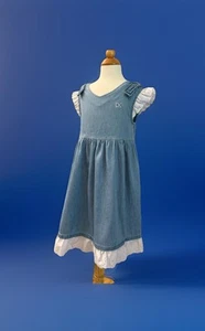 Calvin Klein Little Girls Cotton Eyelet Denim Dress, Size 6X - Picture 1 of 18