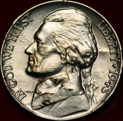 Uncirculated 1943 Philadelphia Mint Silver Jefferson Nickel - Image 1 of 2
