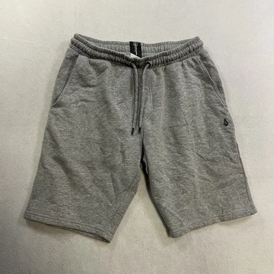 Volcom Stone Fleece Shorts Men’s Size Medium Gray Drawstring Casual Lounge - Image 1 of 4