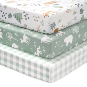 Baby Mini Crib Sheets Boy, Portable 38”x26” Pack and Play Sheets Fitted for P... - Picture 1 of 9