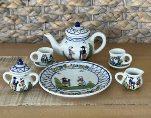 Mini juego de té vintage Henriot Quimper Francia para niños de 10 piezas Grannycore - Imagen 1 de 8