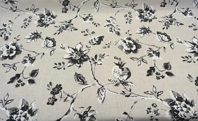 Sunbrella Ariana Floral Charcoal Upholstery Outdoor Fabric By the yard - Image 1 of 4
