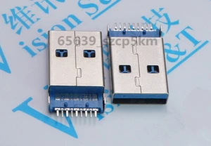 10 pcs USB 3.0 Type-A Male 9 Pin SMD 2 Pin DIP PCB installation Plug Connector - Picture 1 of 1