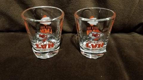 Super Bowl 57 Kansas City Chiefs 2oz Shot Glass READY TO SHIP Cover