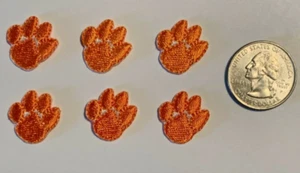 Clemson Univ Tigers paw patch  embroidered iron or sew on patch  lot of 6 pieces - Picture 1 of 3
