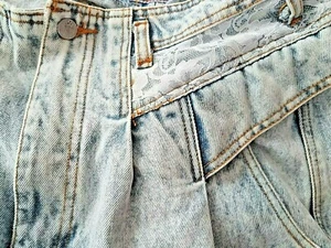 Y2K Jordache Acid Wash High Waist Pleated Lace Jeans Womens Sz 14 Vtg 80's 90's - Picture 1 of 7