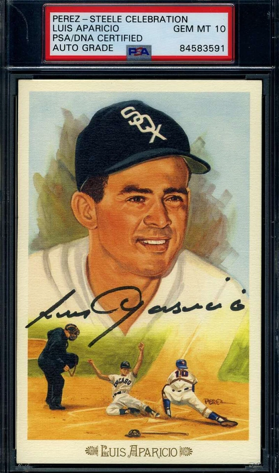 Luis Aparicio Gem Mint 10 PSA DNA Signed Perez Steele Celebration Autograph - Image 1 of 1