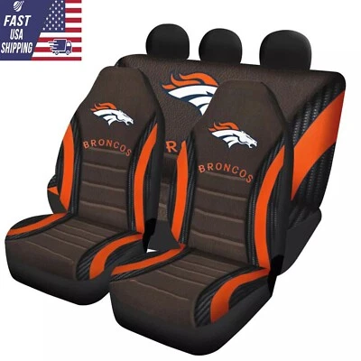 Denver Broncos Universal Car Seat Cover Front Rear Seater Protectors Gift