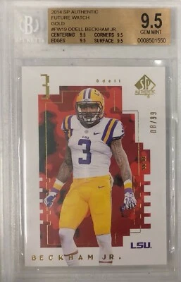 ODELL BECKHAM JR. SP AUTHENTIC FUTURE WATCH #FW19 GOLD 08/99 BECKETT 9.5 - Image 1 of 2