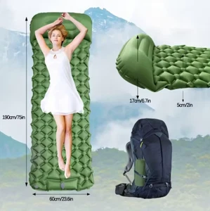 Camping Sleeping Pad, Ultralight Camping Mat with Pillow Built-in Foot Pump US - Picture 1 of 7