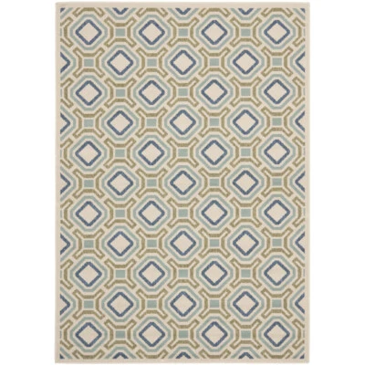 SAFAVIEH Outdoor VER089-0614 Veranda  Cream / Green Rug - Image 1 of 4