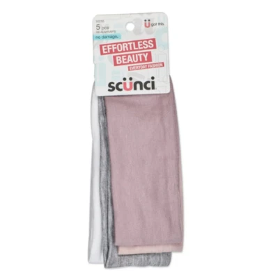 Envolturas básicas elásticas anchas Scunci Effortless Beauty, 5 piezas Foto 1 de 4