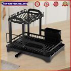 2 Tier Dish Drying Rack with Drip Tray Dish Rack Cup Holder Cutting Board Holder