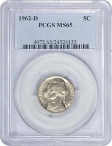 1962-D Jefferson Nickel MS65 PCGS - Picture 1 of 2