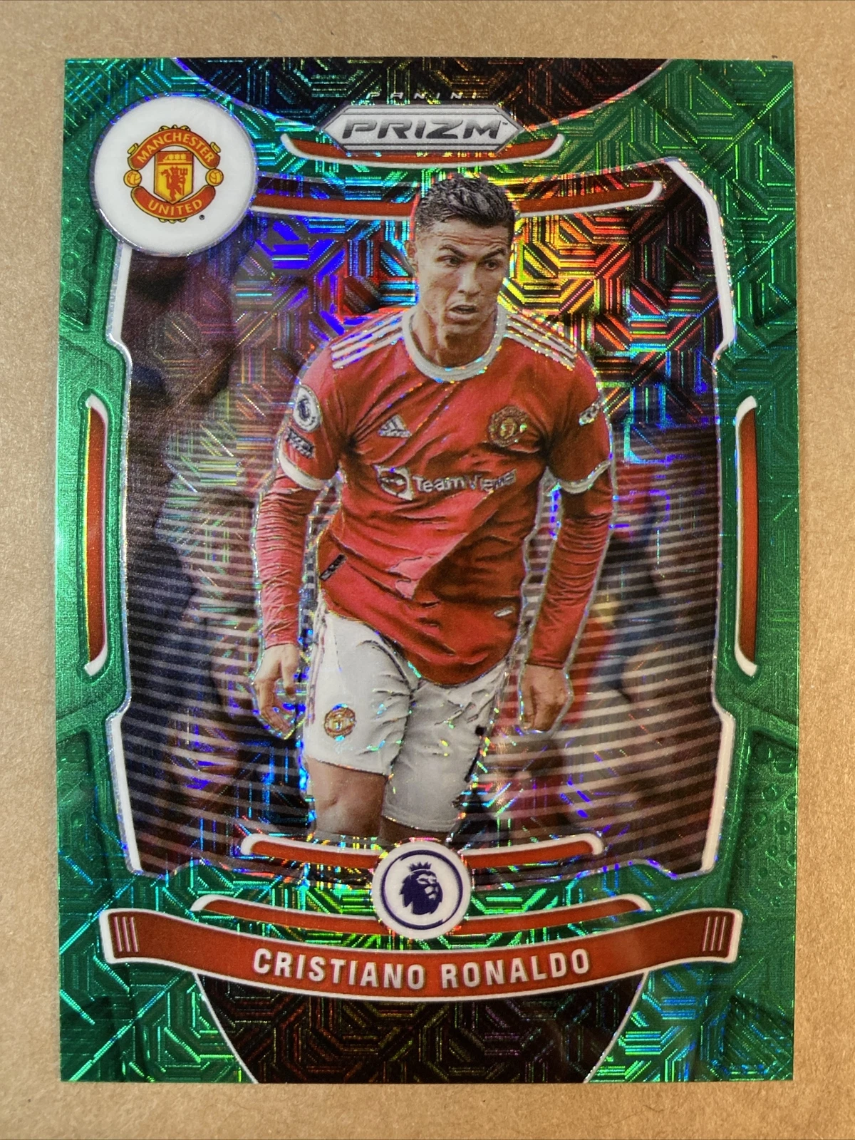 CRISTIANO RONALDO 2021 Panini Prizm EPL #283 GREEN MOJO *hl