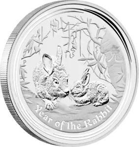 Silbermünze Jahr des Hasen Lunar 2 2011 - Australien - 1/2 Oz ST - Bild 1 von 2
