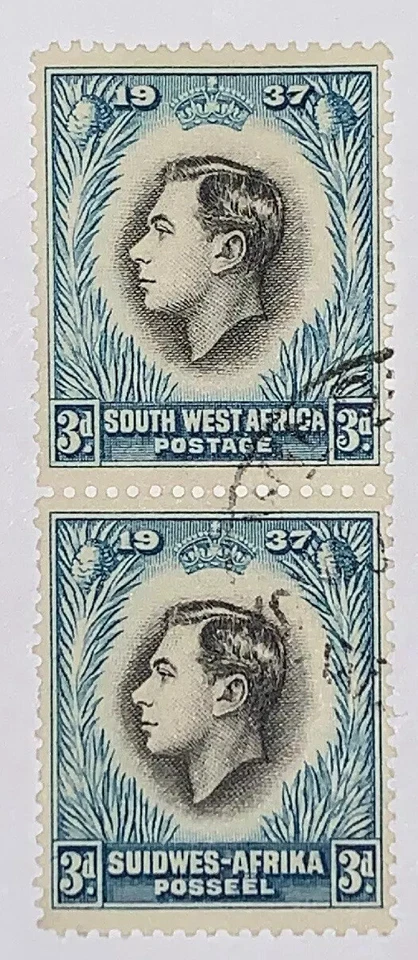 Sellos de viaje: estampillas de África del Sudoeste de 1937 Scott # 129, 3d, usadas, NG Foto 1 de 4