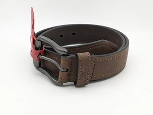 New With Tag Dickies Men's 32 Brown Wide Bonded Leather Heavy Duty Work Belt - Picture 1 of 4