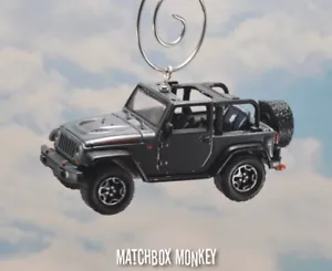 2014 Gray Jeep Wrangler Rubicon X Unlimited Open Top Christmas Ornament Adorno - Picture 1 of 12