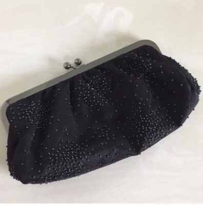 Bolso clutch de noche Express negro con cuentas Foto 1 de 3